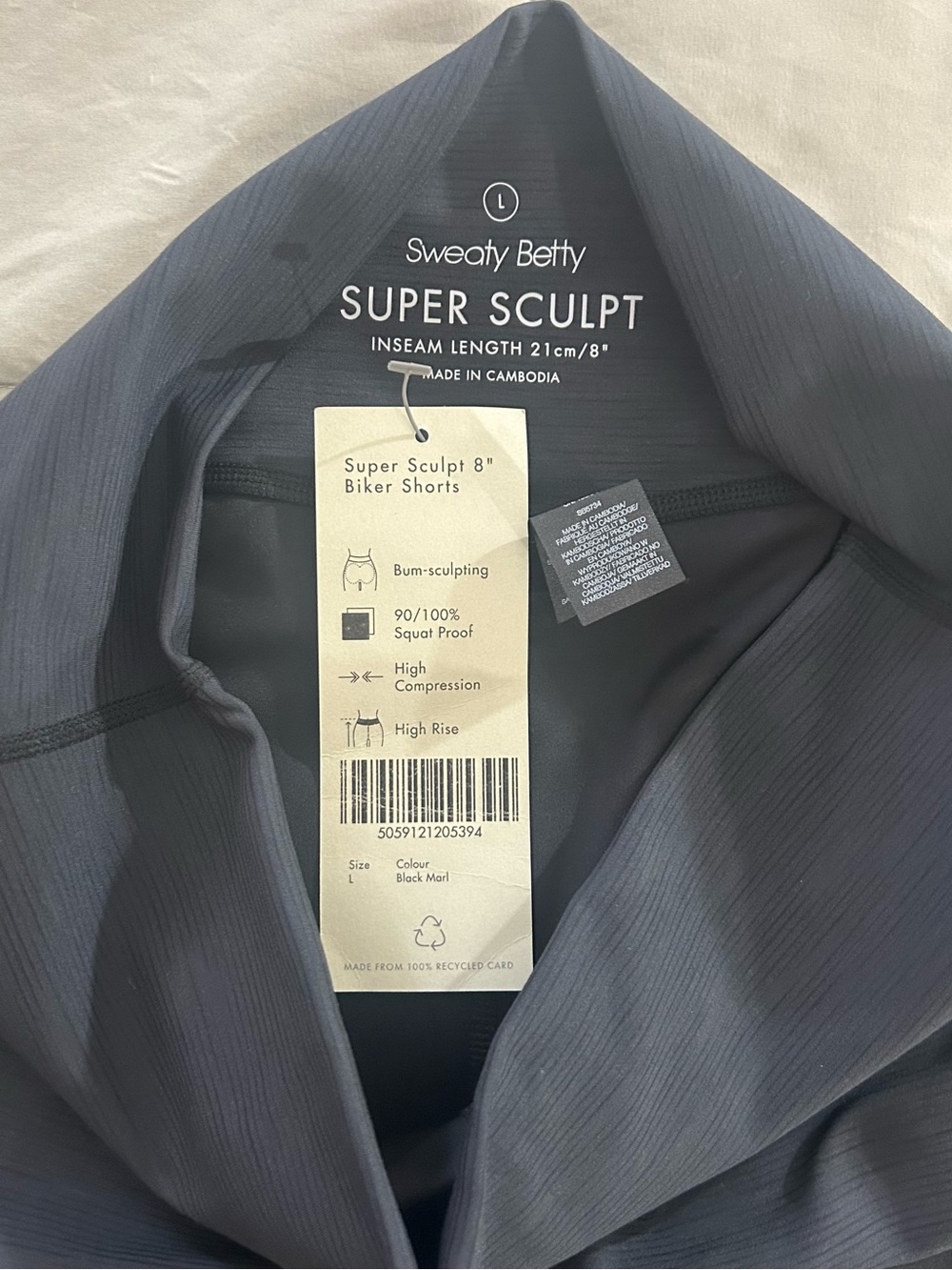 Sweaty Betty Super Sculpt 8” Performance High-Waist Black Bike Shorts Large, NWT - Picture 6 of 10
